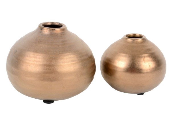 Dekovase Copper Keramik D10xH8,5cm