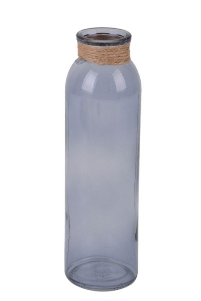 Flasche rund m. Juteband - D5,5xH19cm