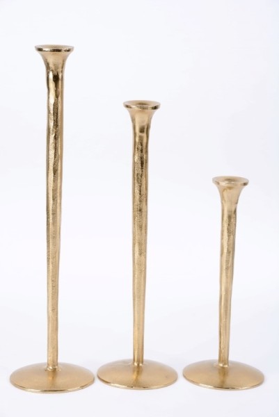 Spitzkerzenhalter Aluguss Flötenform D11xH47cm