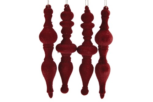 Zwiebel Ornament 2Mod beflockt z. Hängen L15cm