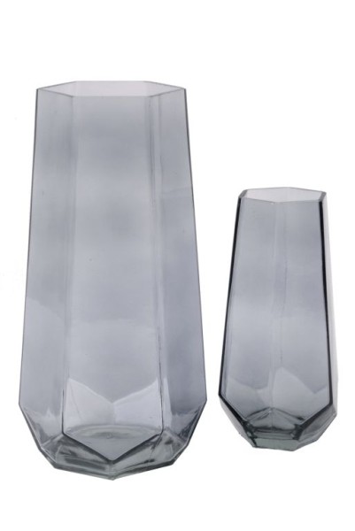 Glas Vase hoch - 14x12,5xH28,5cm