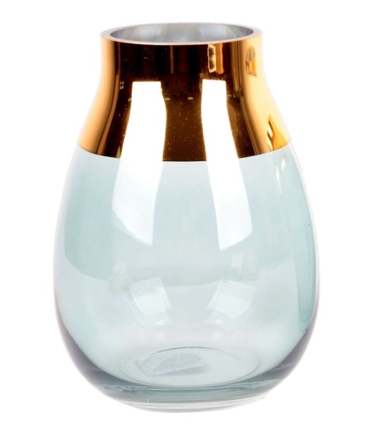 Vase Yaren m.Goldrand Glas D16xH23cm