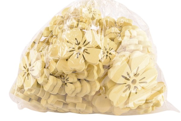 Streusortiment Blüte S/96 Holz - D3/5/7cm