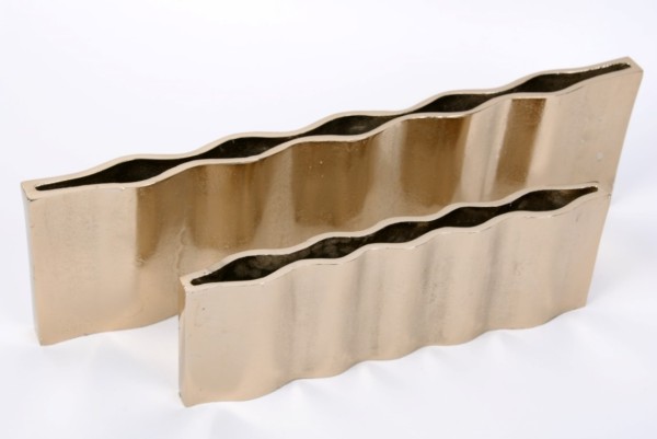 Vase Aluguss rechteckig 46x3,5xH13cm