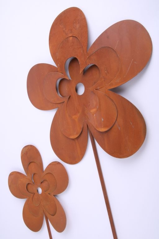 Blume Metall am Stab 16x90cm Pudrige Erdtöne Frühjahr & Sommer 2021