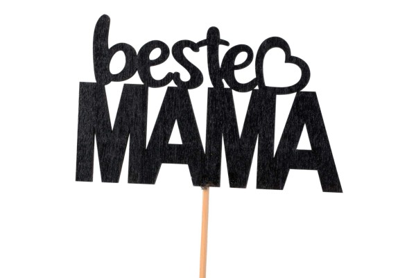 Stecker "beste Mama" Holz 12x8/32cm