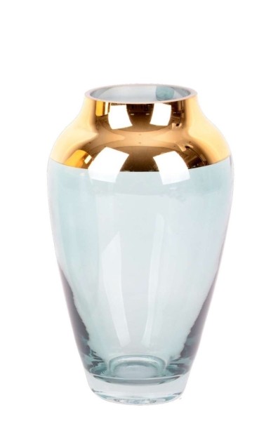 Vase Yaren m.Goldrand Glas D12xH20cm