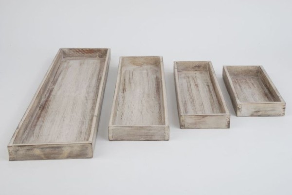 Tablett rechteckig Holz 25x10x3cm