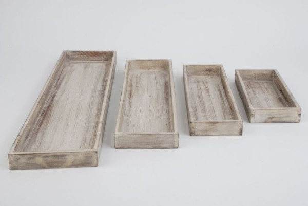 Tablett rechteckig Holz 45x12x3cm