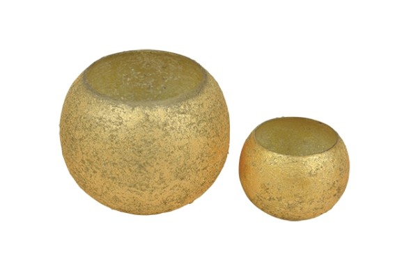 Teelichtglas rund frosted - D12cm