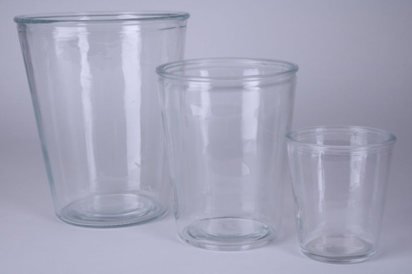 Vase Glas konisch D16.5xH19.5cm