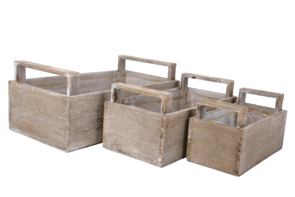 Kiste rechteckig Holz S/3 32x18x14/26x13,5x12/20x