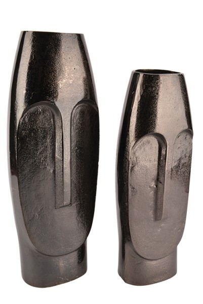 Vase Faceline Aluguss 16x13xH44cm