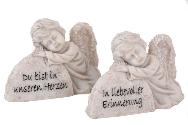 Engel am Stein m. Spruch 2Mod 9x3,5x6cm