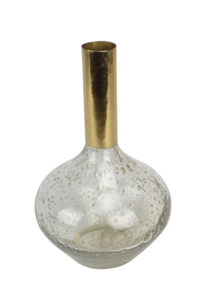 Vase Glas Goldhals bauchig D15xH25cm