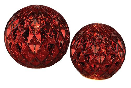 LED Glaskugel z. legen mit Timer D11,5xH10,5cm