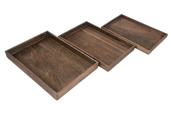 Holz-Tablett rechteckig S/3 40x28x4/37,5x25,5x3,5