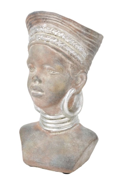 Kopf Nana Keramik z. Pflanzen 16x15,5x28,5cm