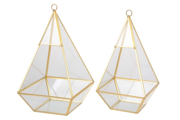 Windlicht Yaffa Pyramide Glas 12x12xH24cm